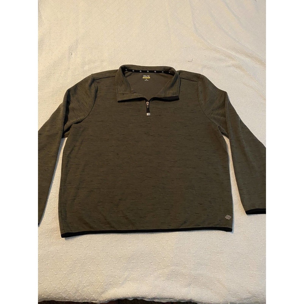 Zelos Endurance Fleece Men's XL 1/4 Zip Athletic Sweater Jacket Green W